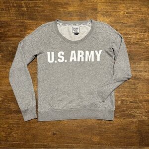VS PINK LARGE Y2K VINTAGE ARMY MILITARY COLLECTION CREW NECK SWEATSHIRT